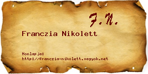 Franczia Nikolett névjegykártya